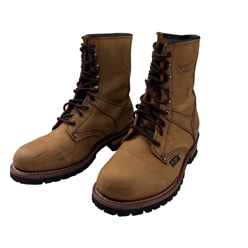 AdTec Women's Size 10 Brown Leather Logger Work Boots Water Resistant Lace Up